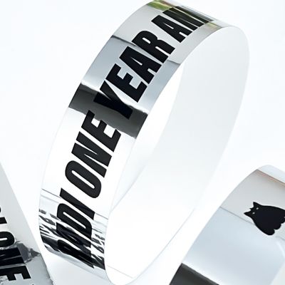 Модный серебряный голографический одноразовый мягкий бумажный браслет в стиле блестки Вход на мероприятие с напечатанным логотипом